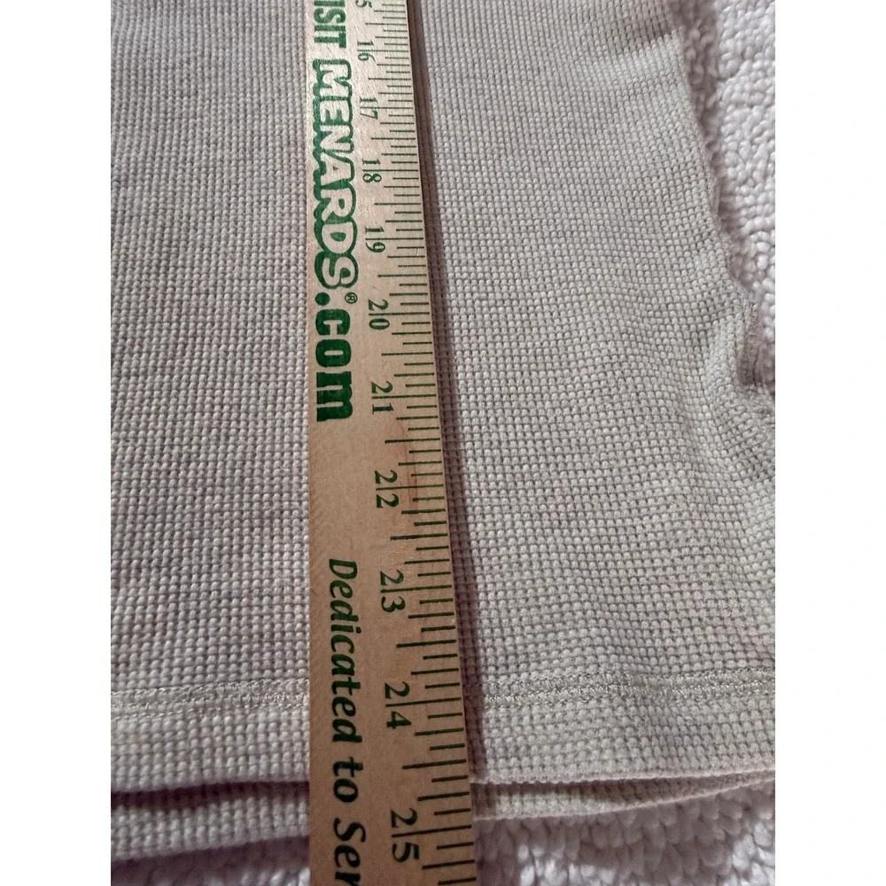 American Eagle Mens Long Sleeve Thermal Knit Crew Neck Shirt LG Beige‎ Y2K